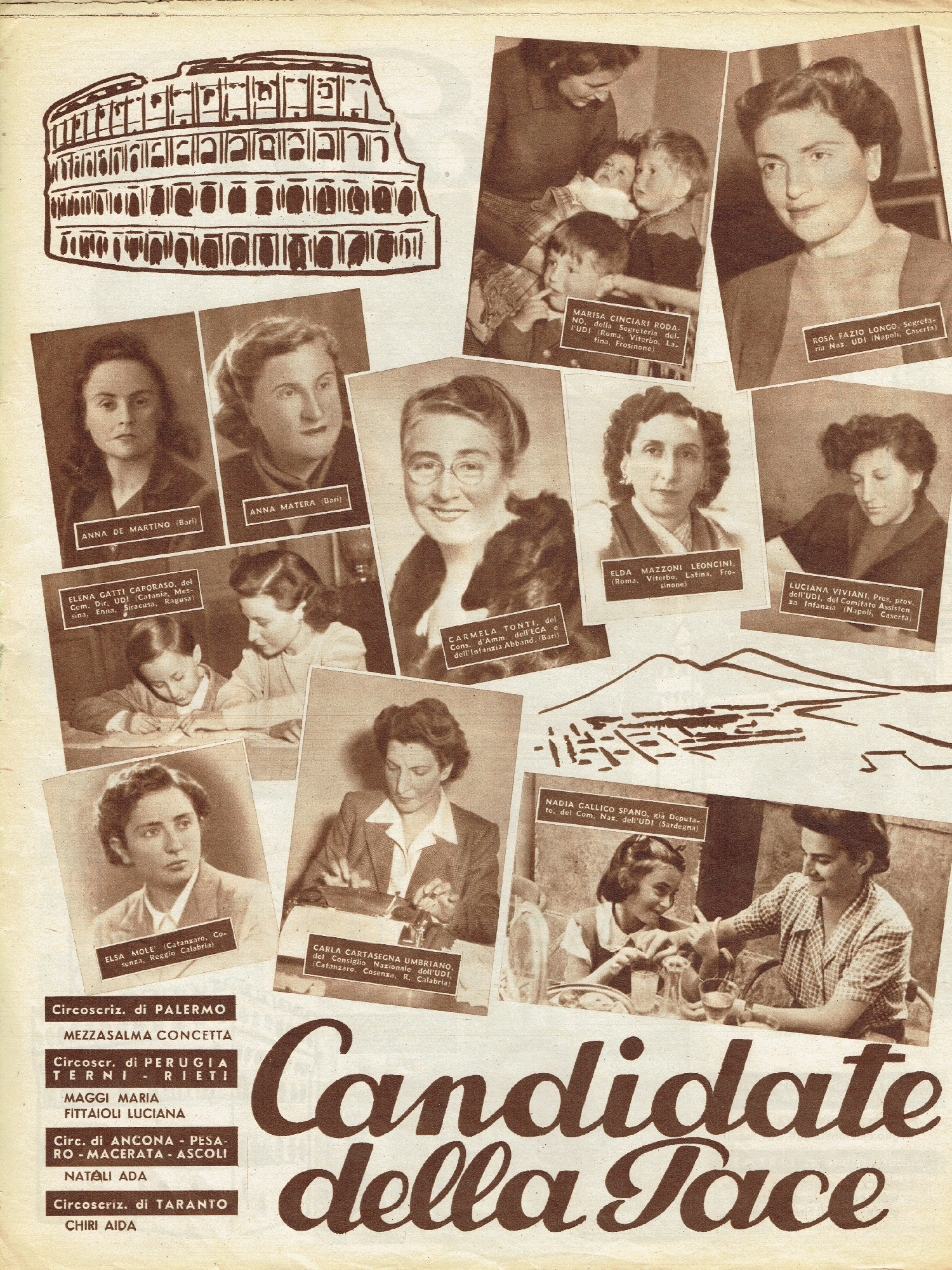 Foto: Le candidate da eleggere nelle circoscrizioni nazionali per i diritti delle donne