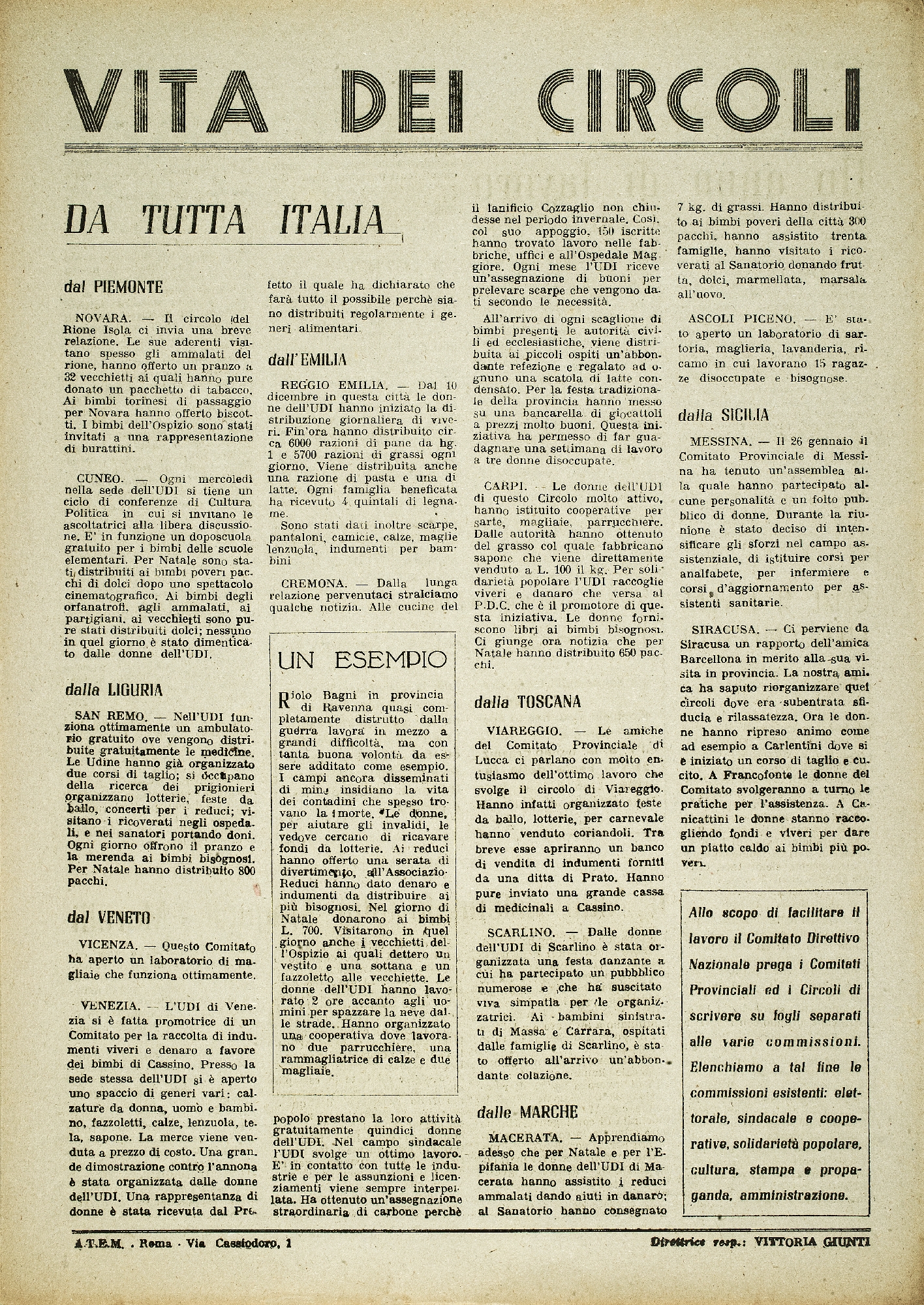 Foto: Un piano di lavoro per la ricostruzione dell’Italia dopo la guerra: lavoro, diritti, educazione.