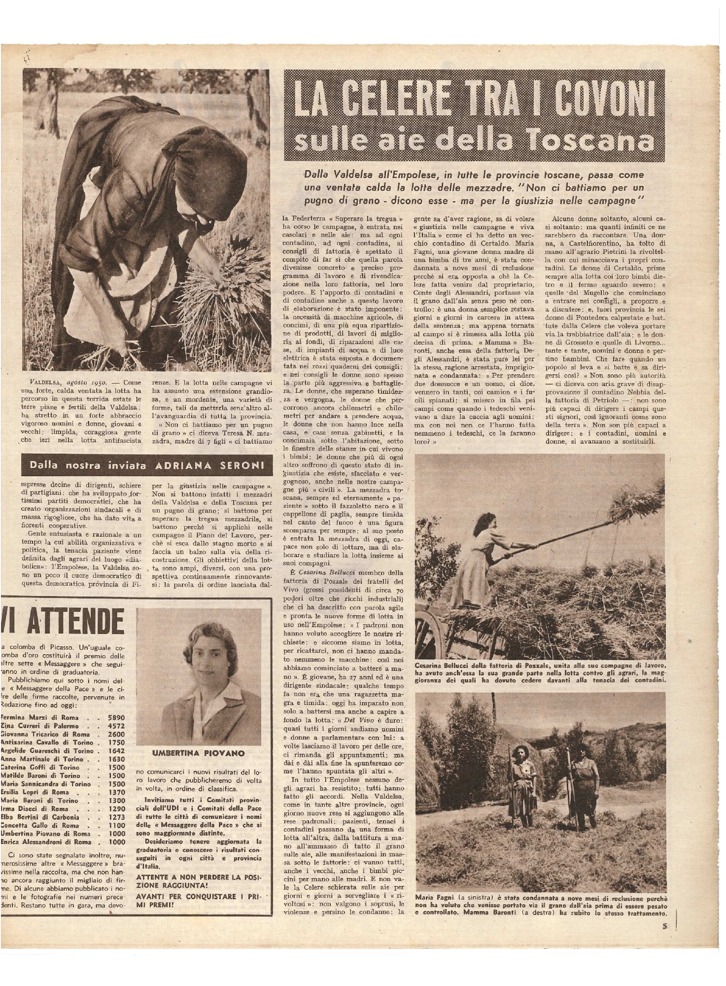 Foto: Gli italiani che ritornano dall’Argentina/La lotta delle mezzadre toscane/ I ricchi temono la guerra