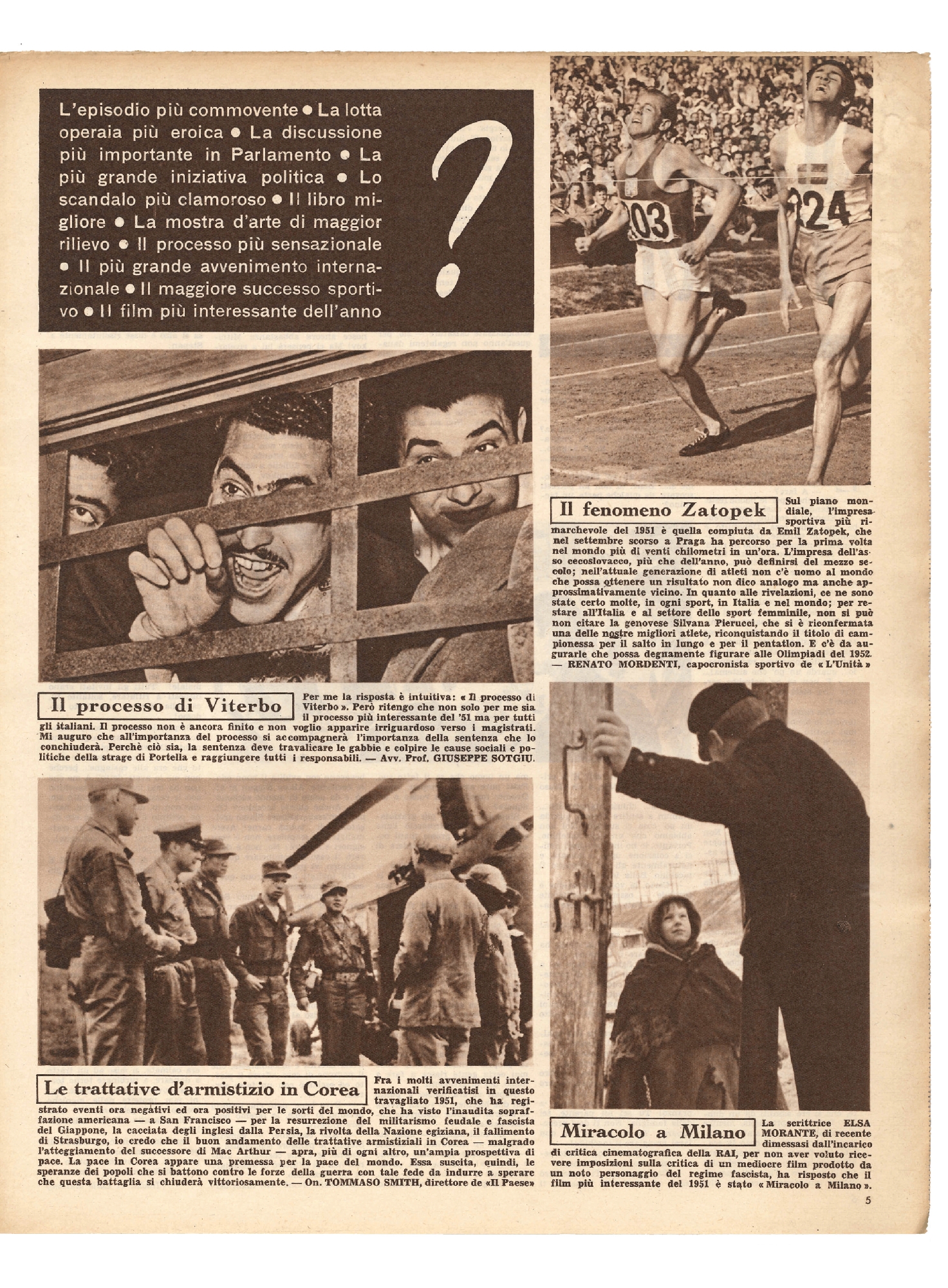 Foto: Luci ed ombre del '51/Alexandra Ciudina, campionessa di atletica leggera/Capodanno in Argentina