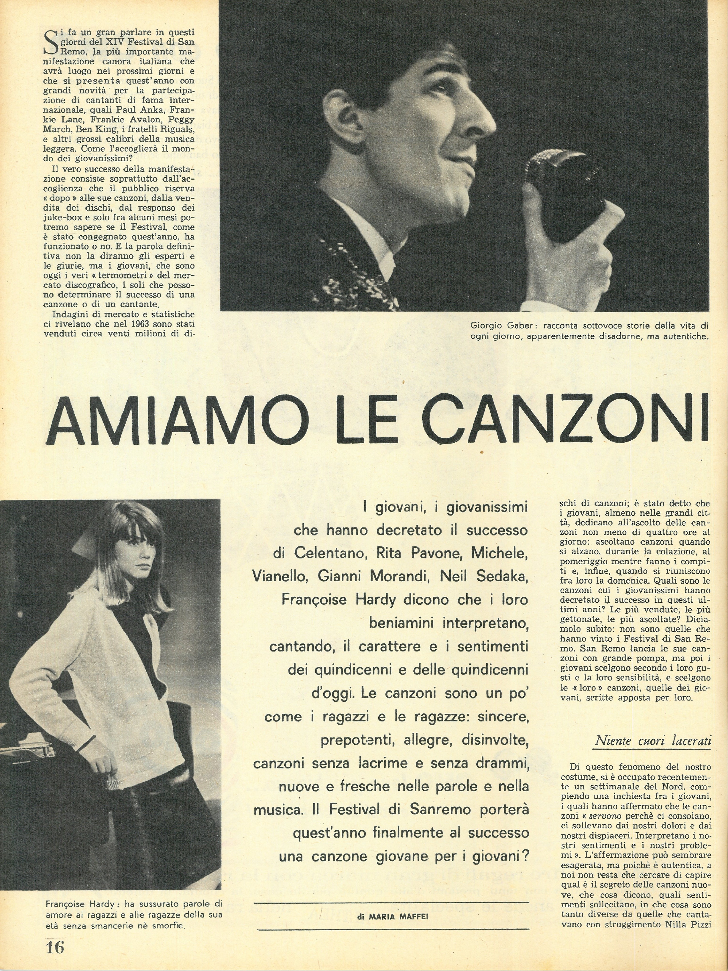 Foto: Canzoni giovani a Sanremo
