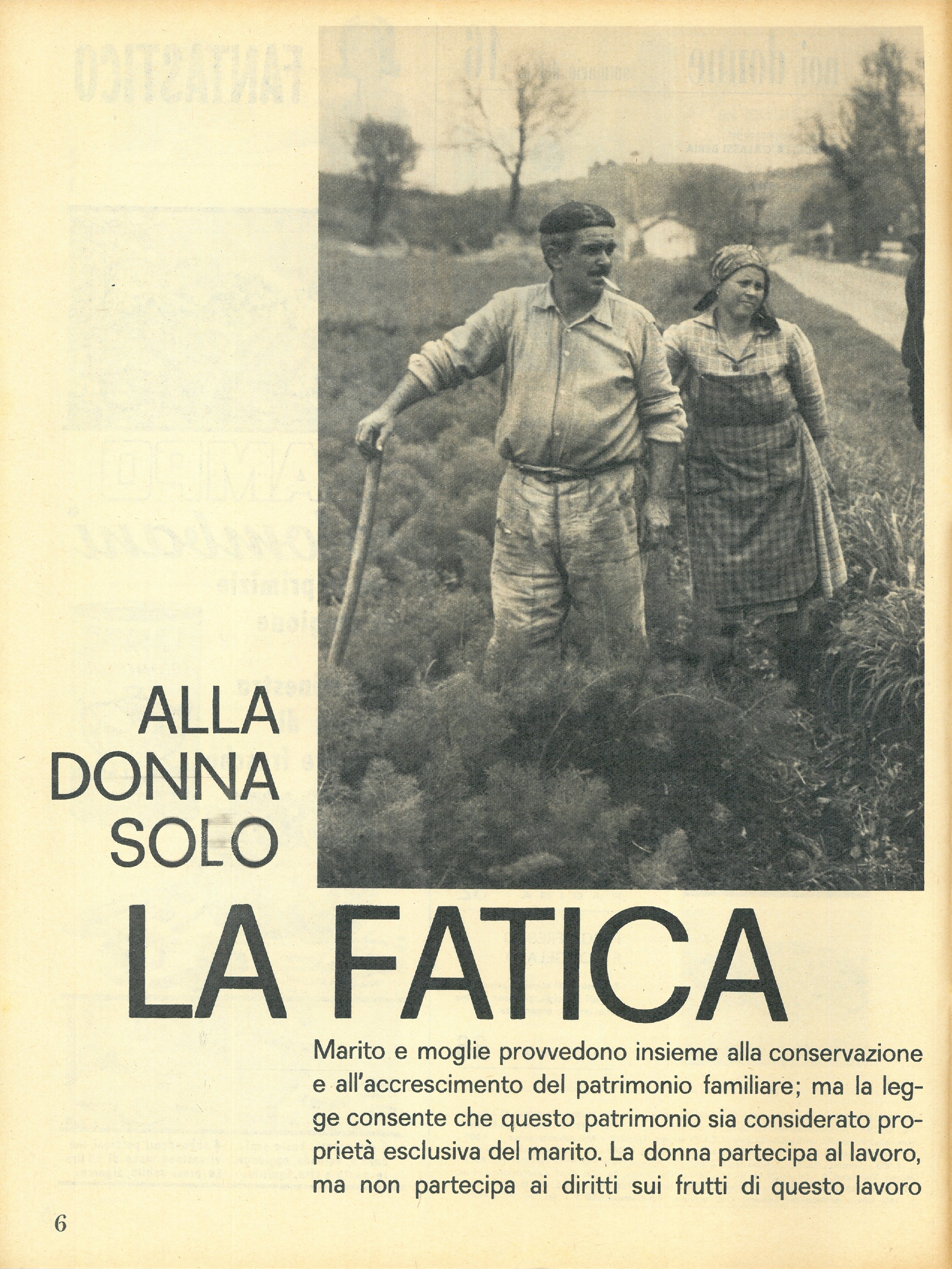 Foto: Alla donna solo la fatica