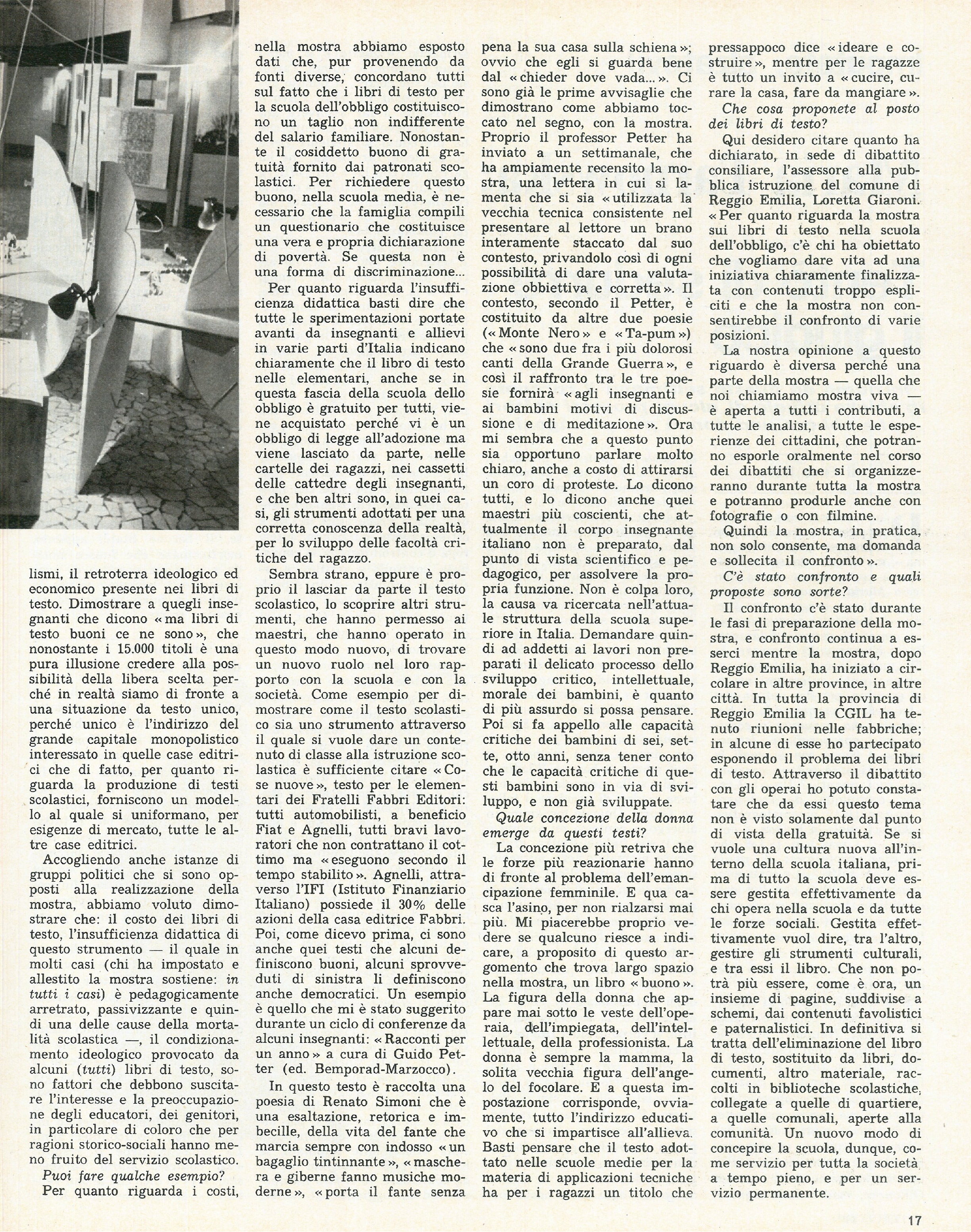 Foto: Diritto di famiglia: la nuova riforma permetterà alle donne di uscire dalla condizione di inferiorità – Scuola: modificare contenuti e prezzi dei libri di testo per crescere giovani più liberi – Salute: l’invenzione dell’amniocentesi