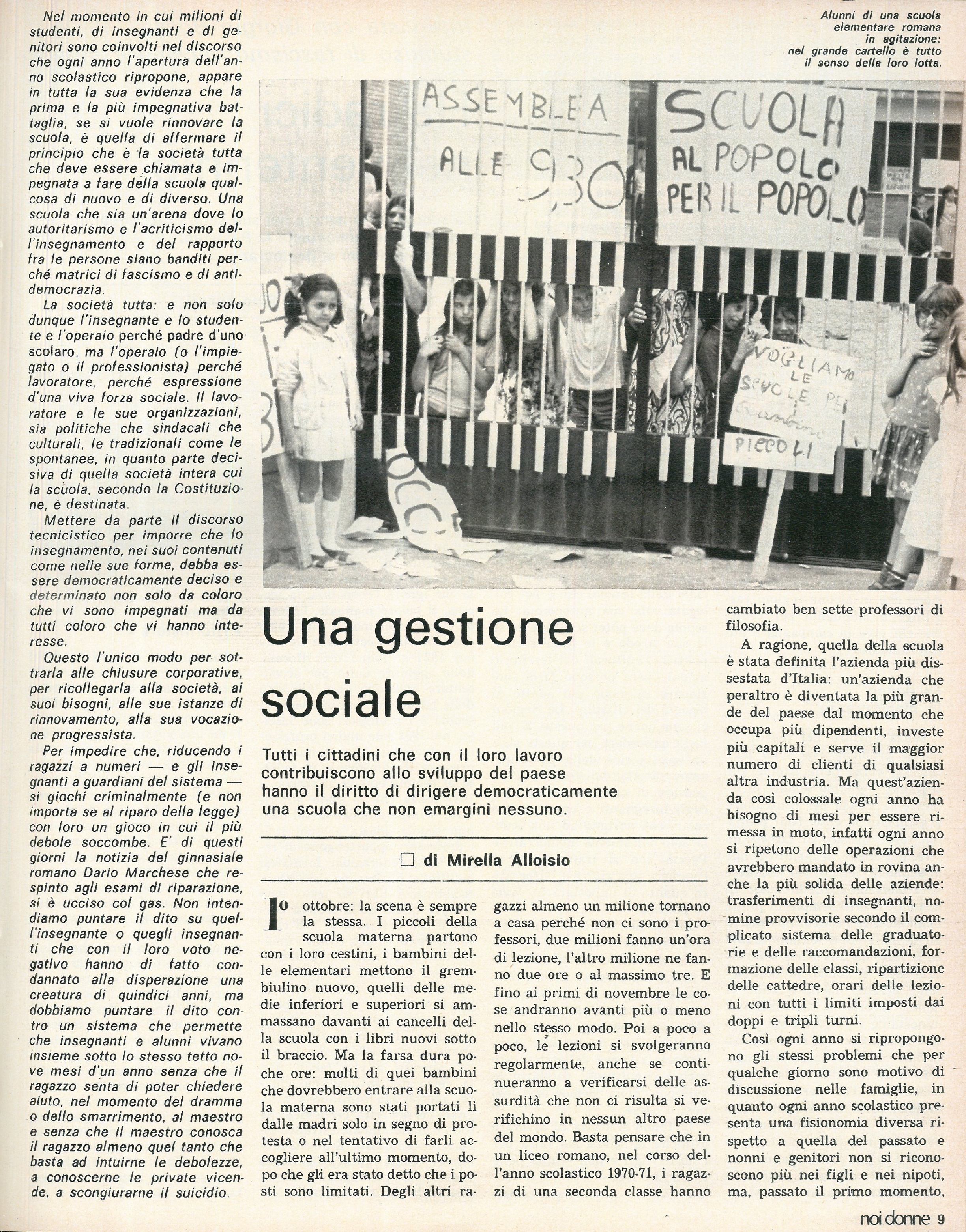 Foto: Speciale scuola: l’autoritarismo della scuola di oggi ha origini nel fascismo – Il sistema scolastico riproduce le disuguaglianze di classe – Nel Sud d’Italia, la mafia è penetrata anche nella scuola