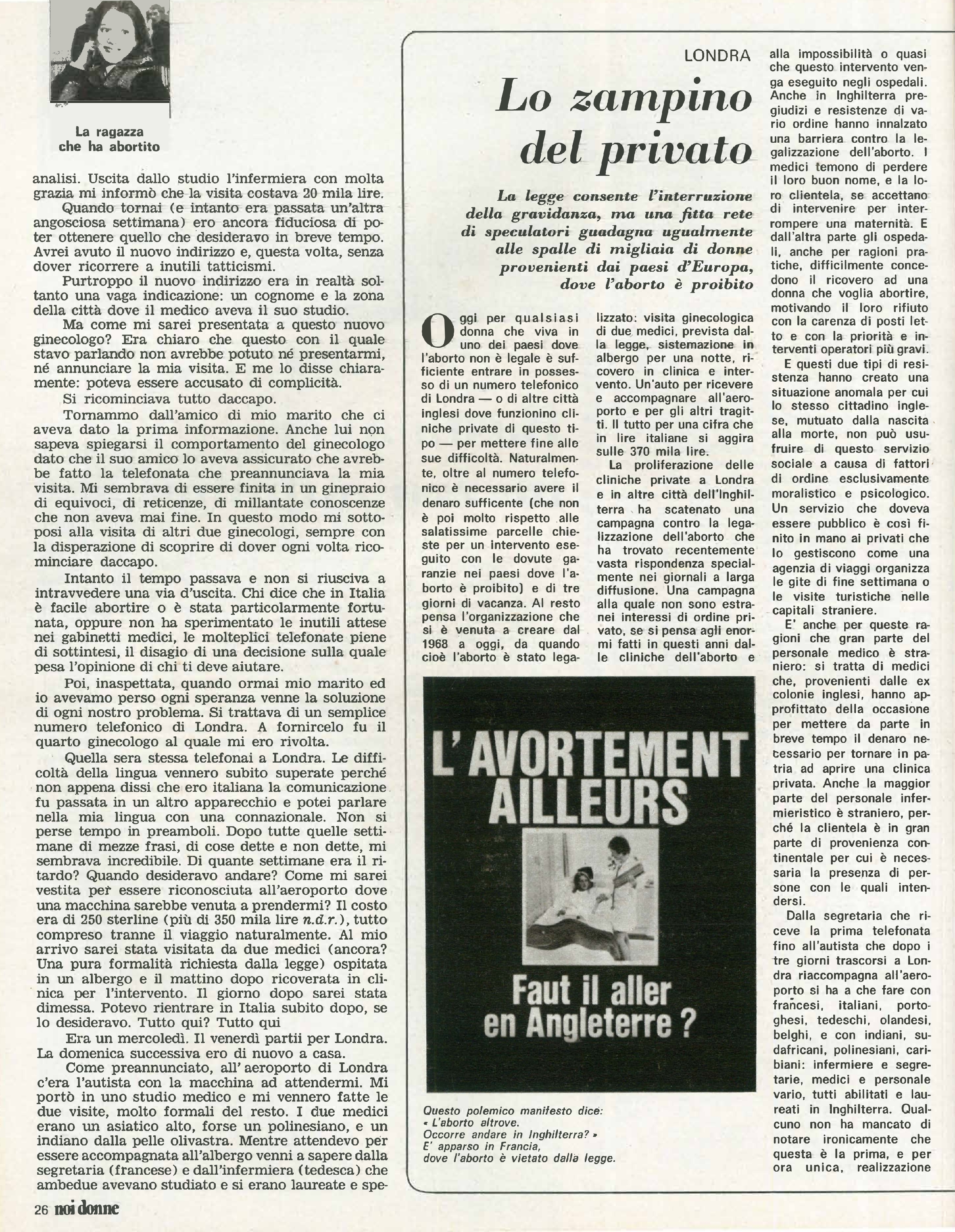 Foto: La ragazza che ha abortito