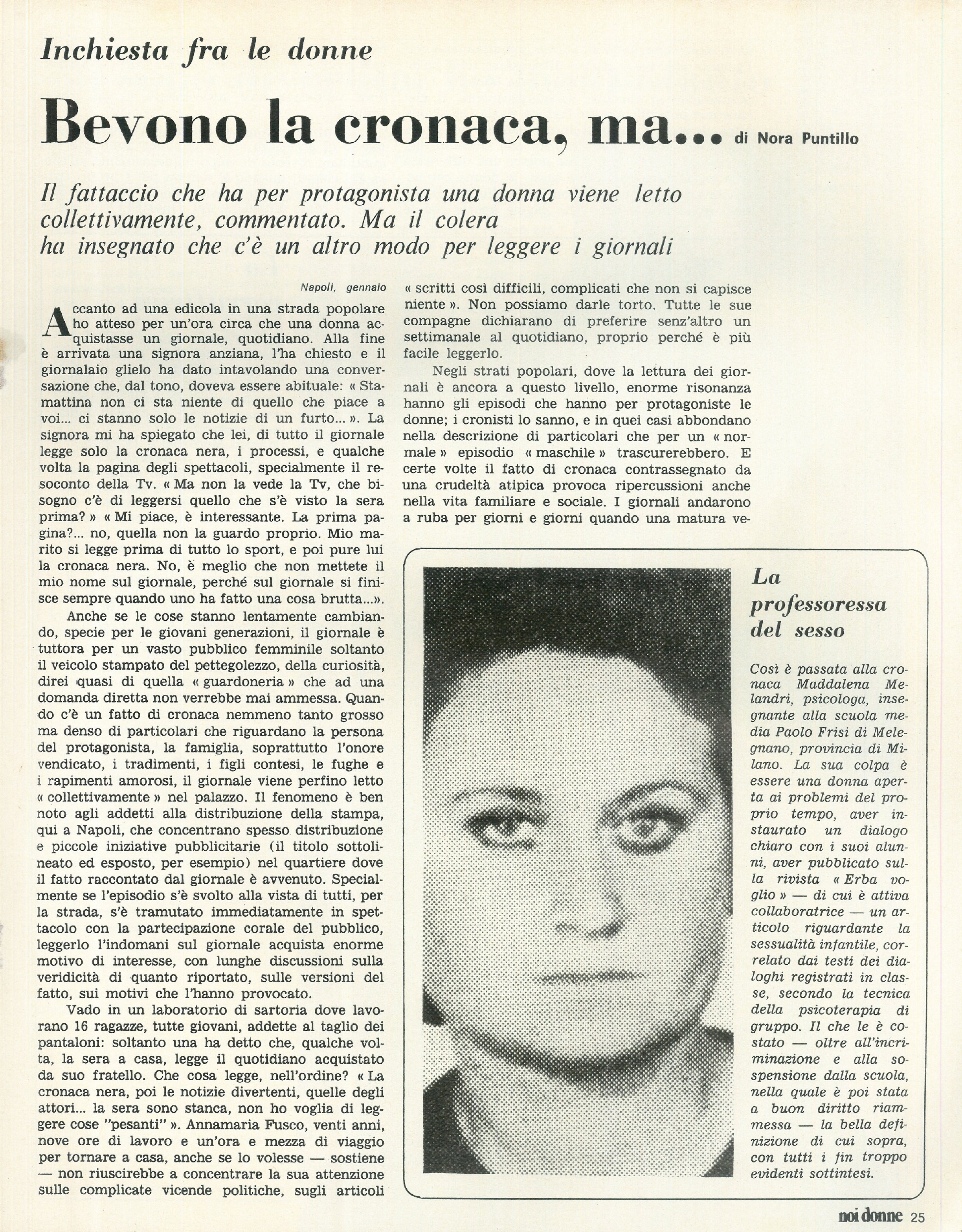 Foto: Speciale “La donna nella cronaca”: come i giornali raccontano le donne – Divorzio: il referendum per l’abrogazione è una trappola per tutte le donne – Diritto di famiglia: il testo della legge che deve essere approvata dal Senato
