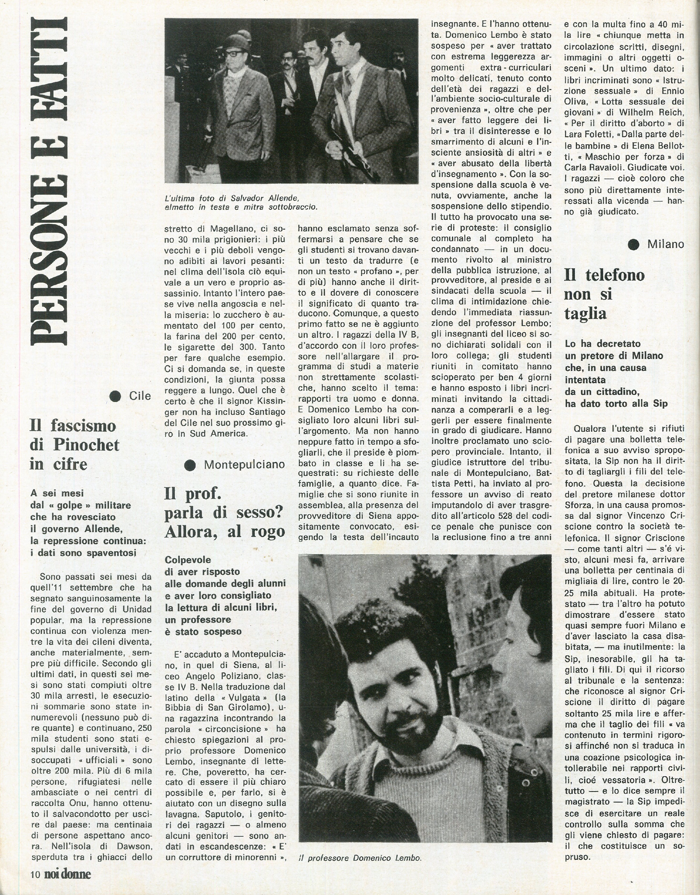 Foto: Speciale “Anche nelle tasse siamo discriminate”: la riforma fiscale penalizza le lavoratrici – Divorzio: l’opinione di esponenti cattolici sul referendum – Sud Italia: il libro “Storia di Paola” racconta la condizione delle donne meridionali 