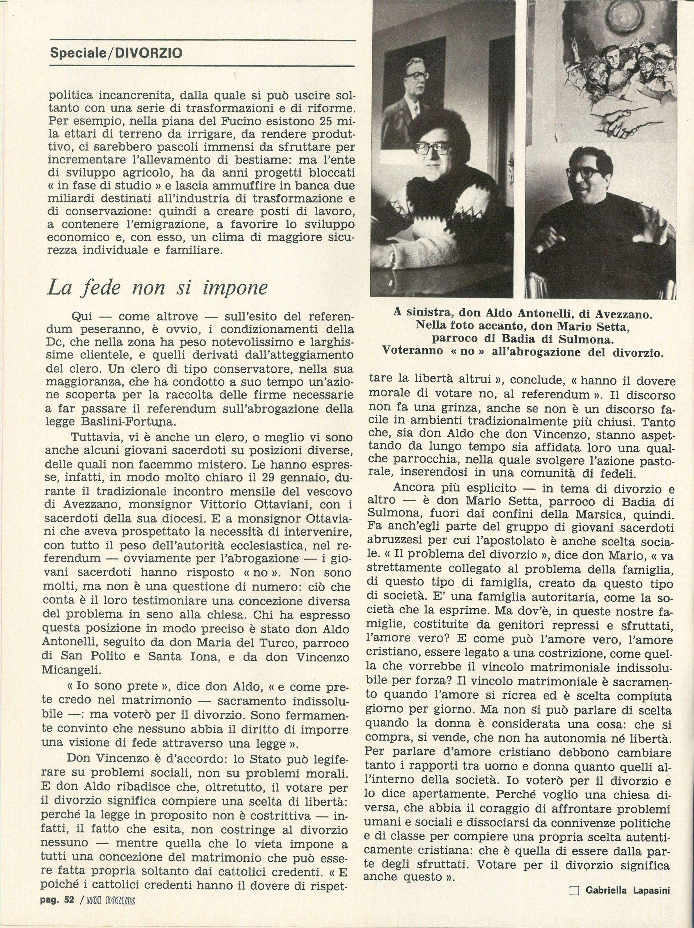 Foto: (nr 9-10)Speciale “Diciamo no all’abolizione del divorzio”: la legge sul divorzio garantisce la libertà alle donne – Gravidanza: il dolore del parto non deve essere un destino inevitabile 8 Marzo: dalla sua fondazione Noi Donne si batte per i diritti