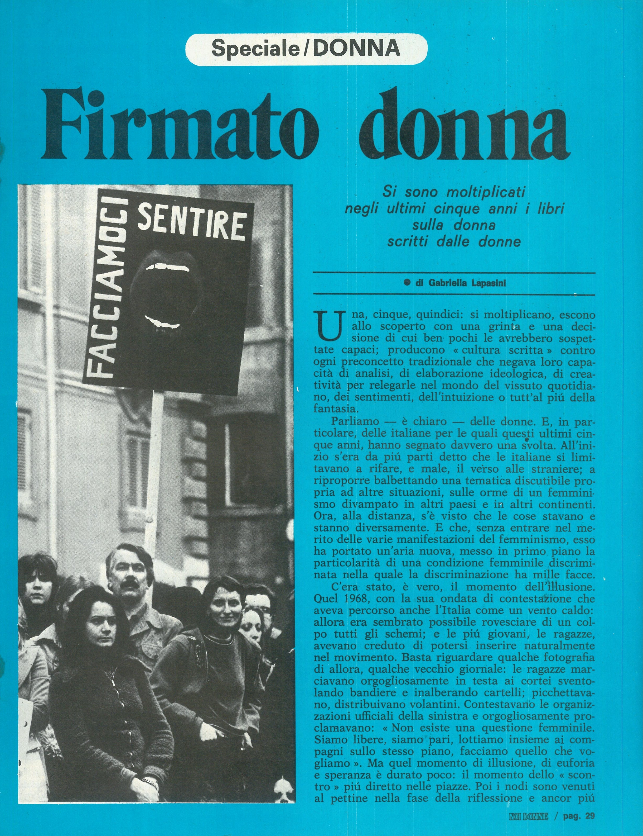 Foto: Firmato donna: tante autrici per tanti libri sulla condizione femminile