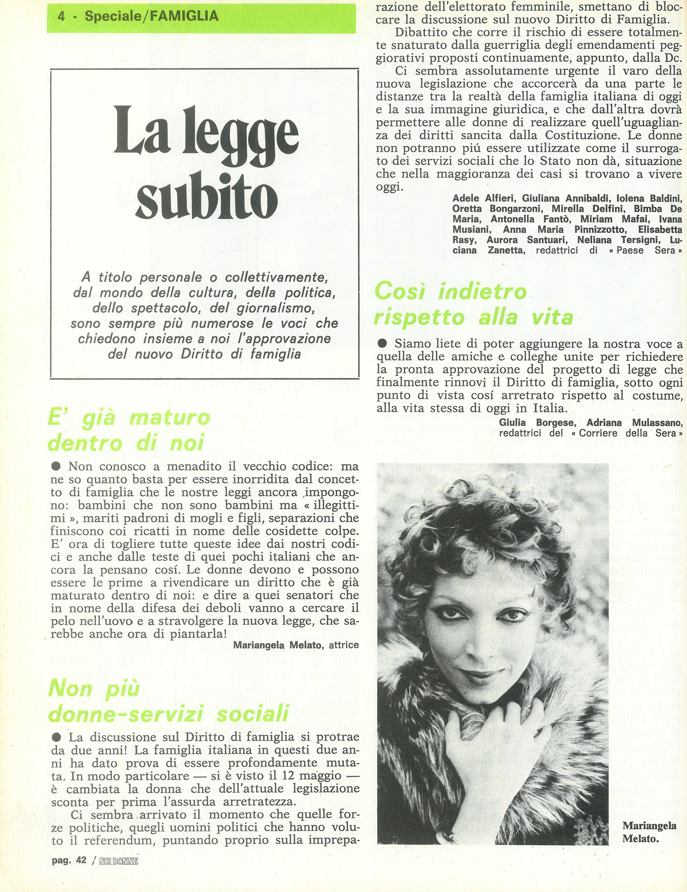 Foto: Sul diritto di famiglia siamo fermi all'800