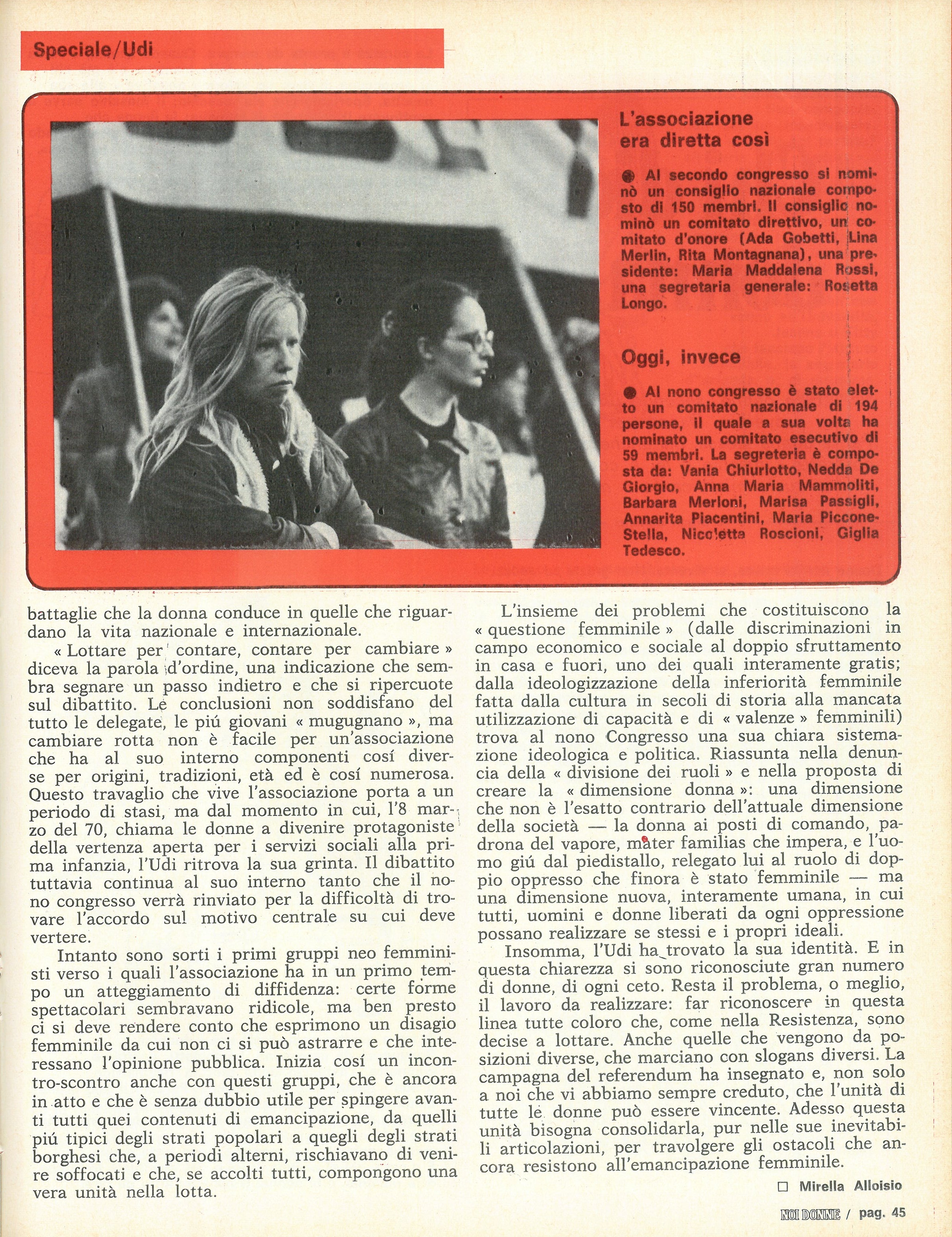 Foto: L'UDIssea una storia lunga trenta anni di una associazione femminile
