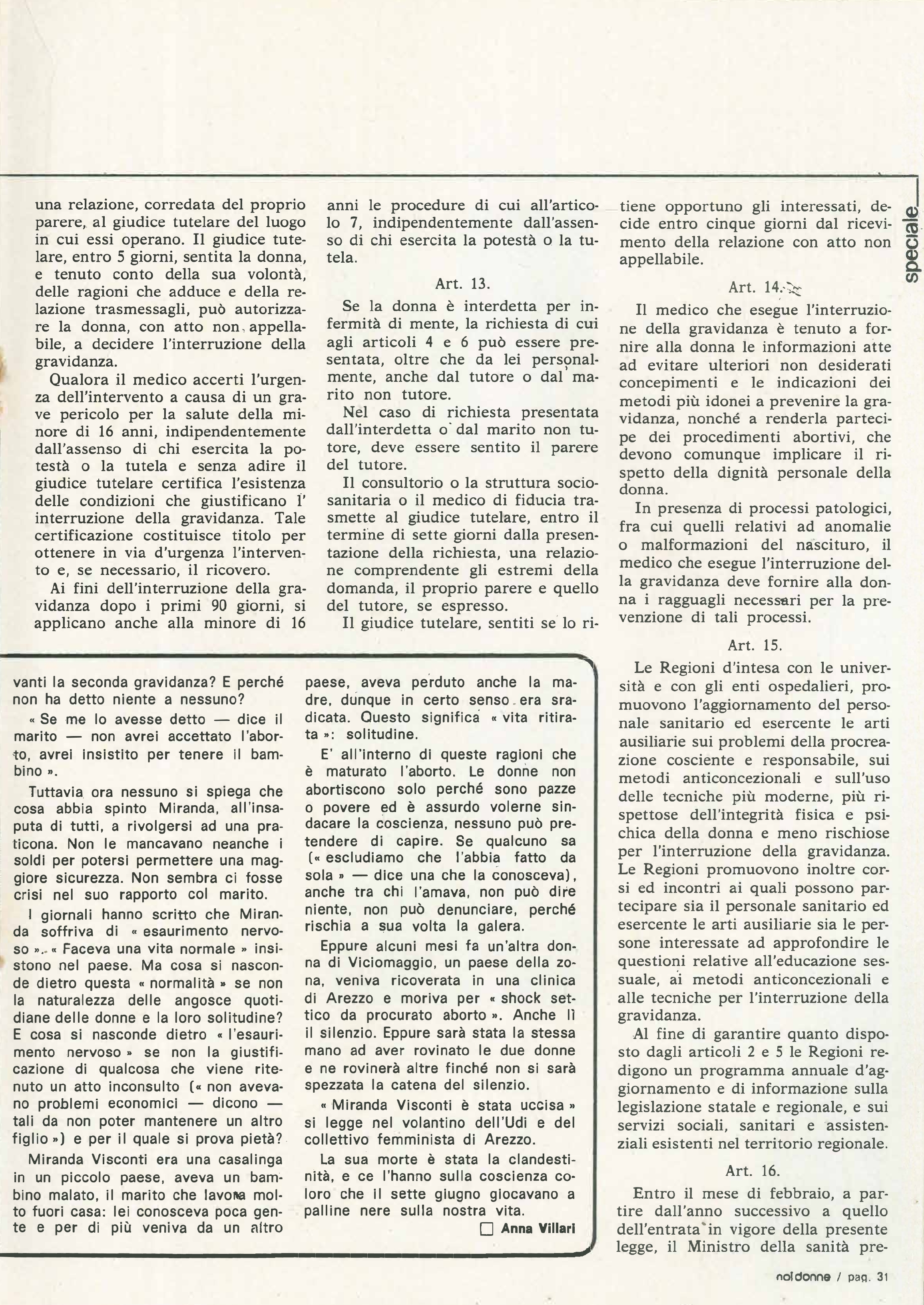 Foto: Aborto, solo le donne hanno salvato Maria