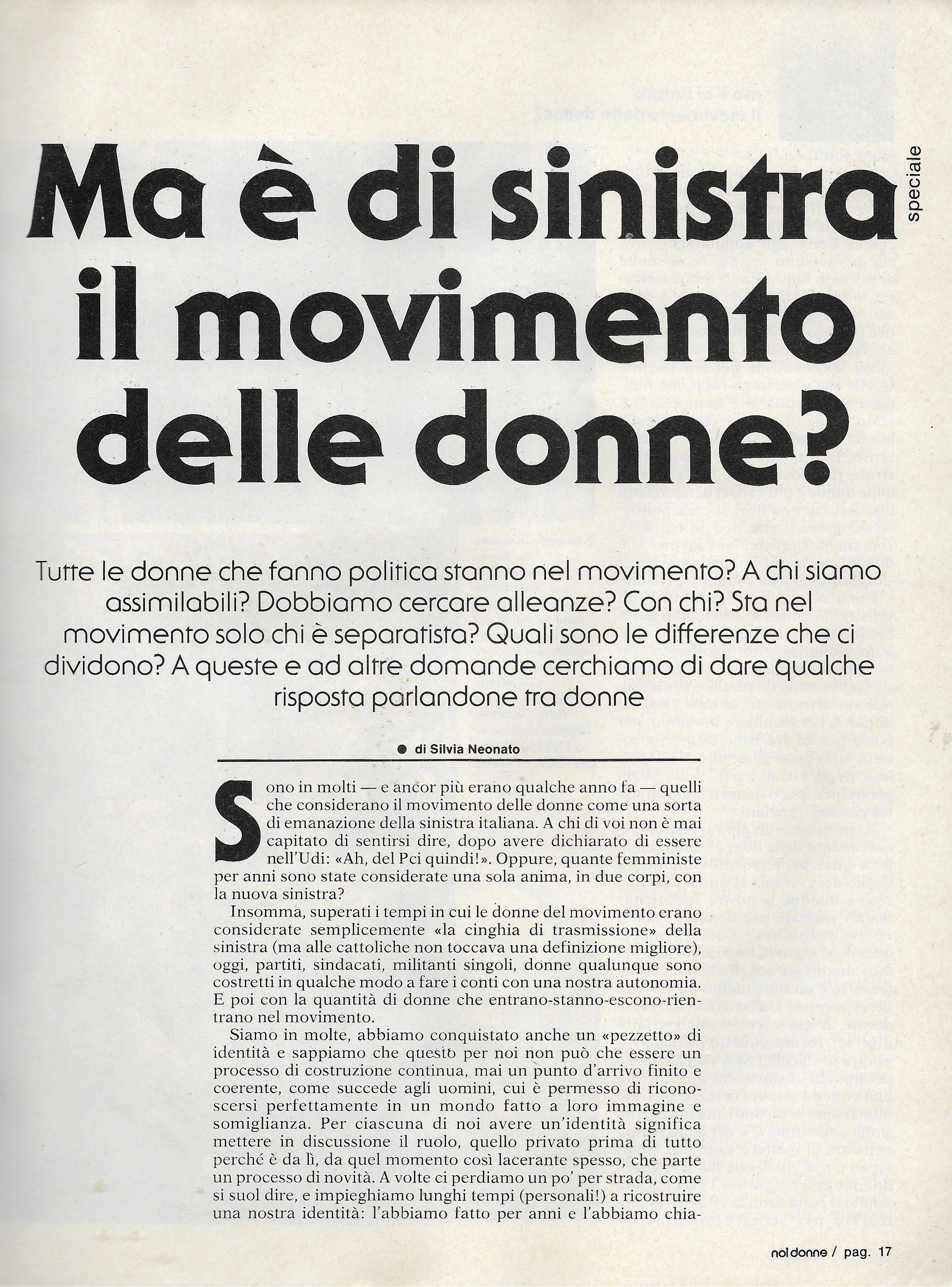 Foto: (nr 1-2) ma è di sinistra il movimento delle donne?