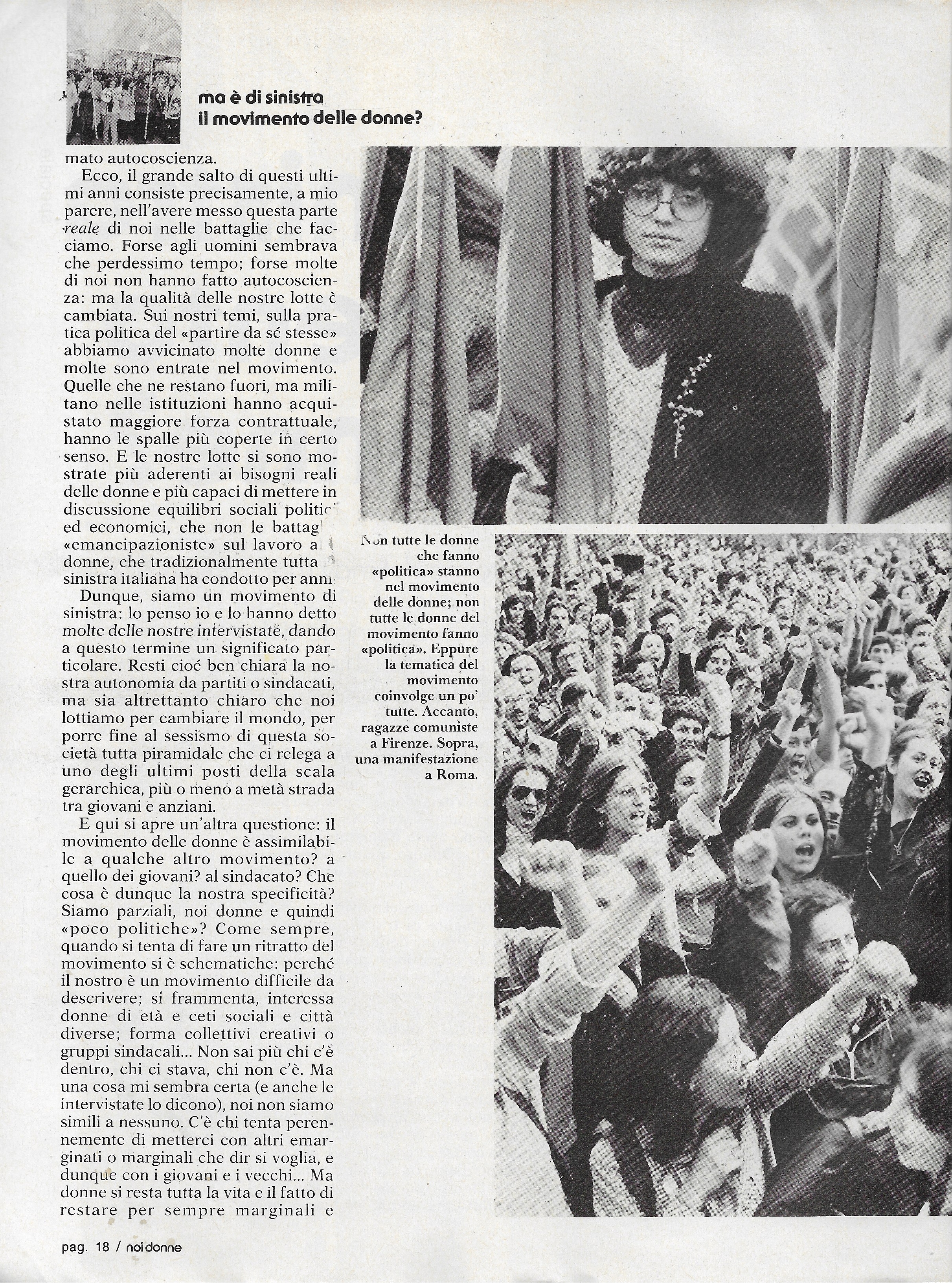 Foto: (nr 1-2) ma è di sinistra il movimento delle donne?