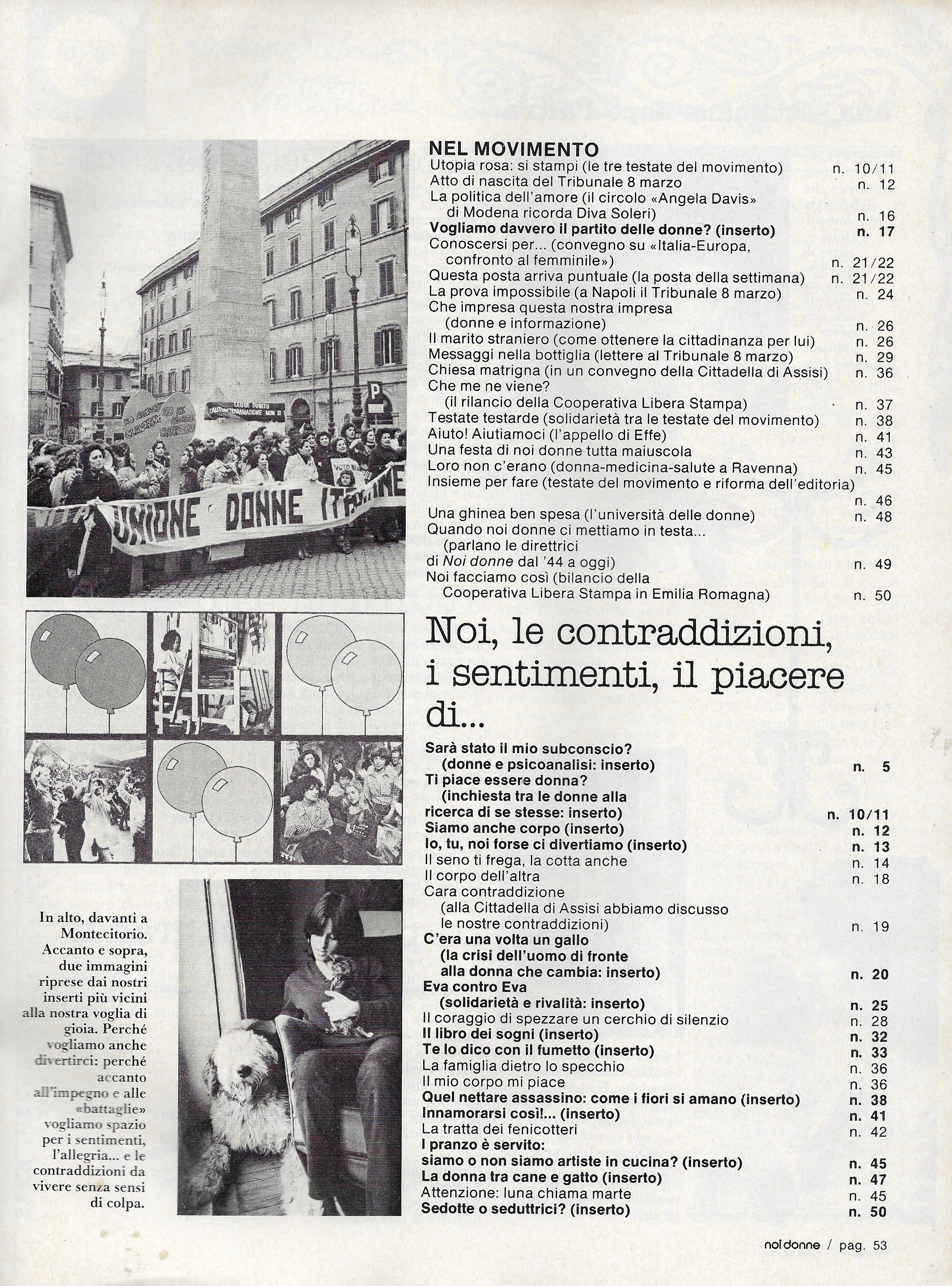 Foto: (nr 1-2) ma è di sinistra il movimento delle donne?