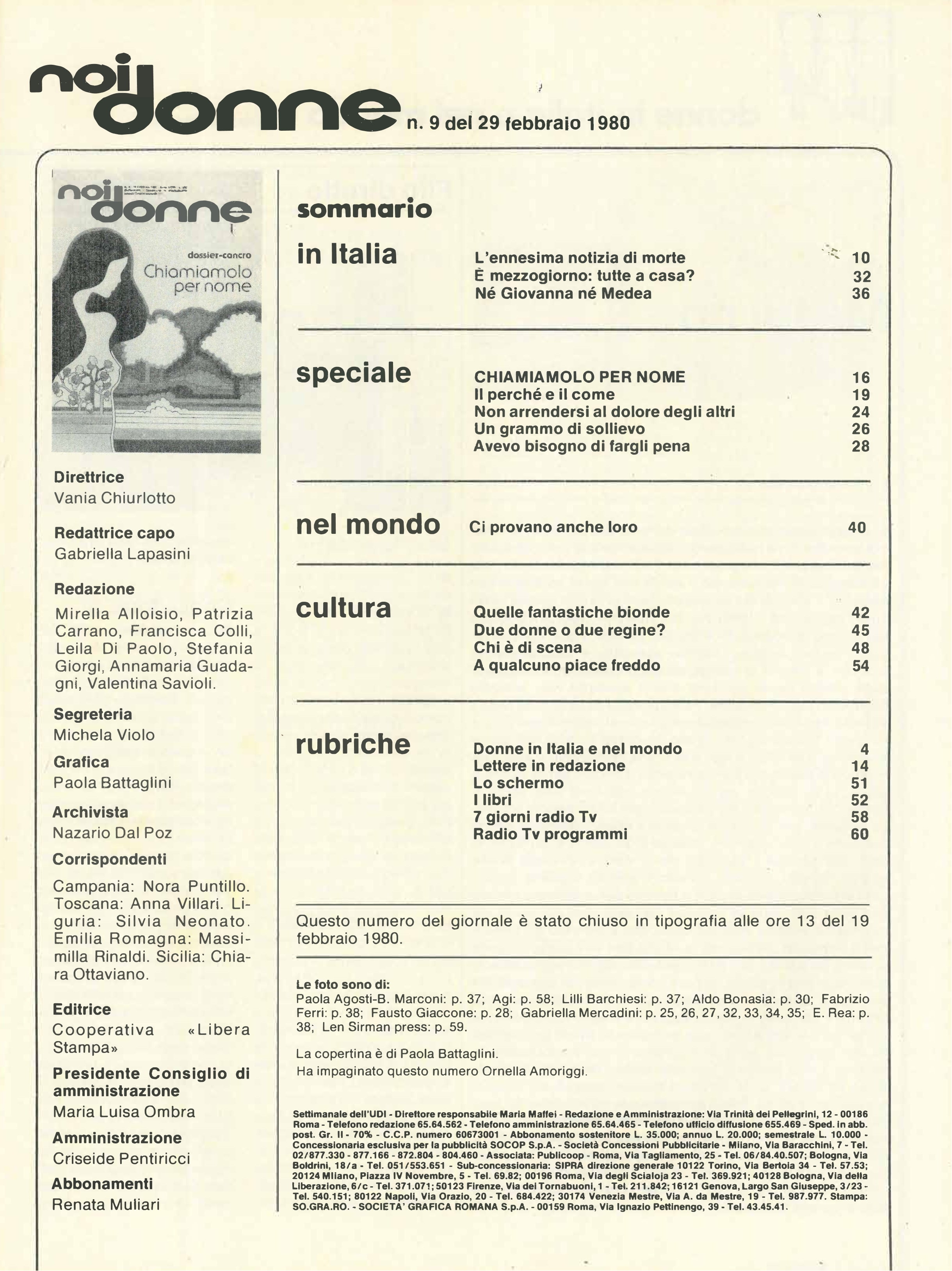 Foto: Cancro chiamiamolo per nome