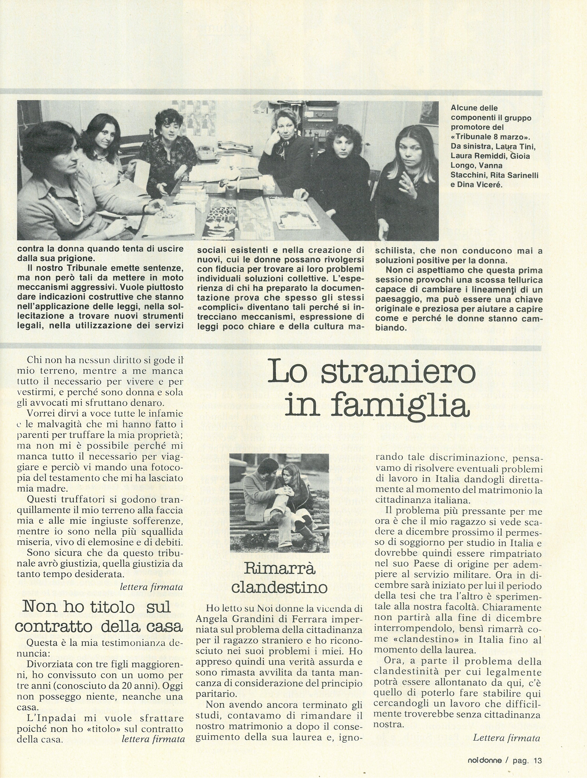 Foto: (nr 10-11) Alla sbarra del tribunale otto marzo