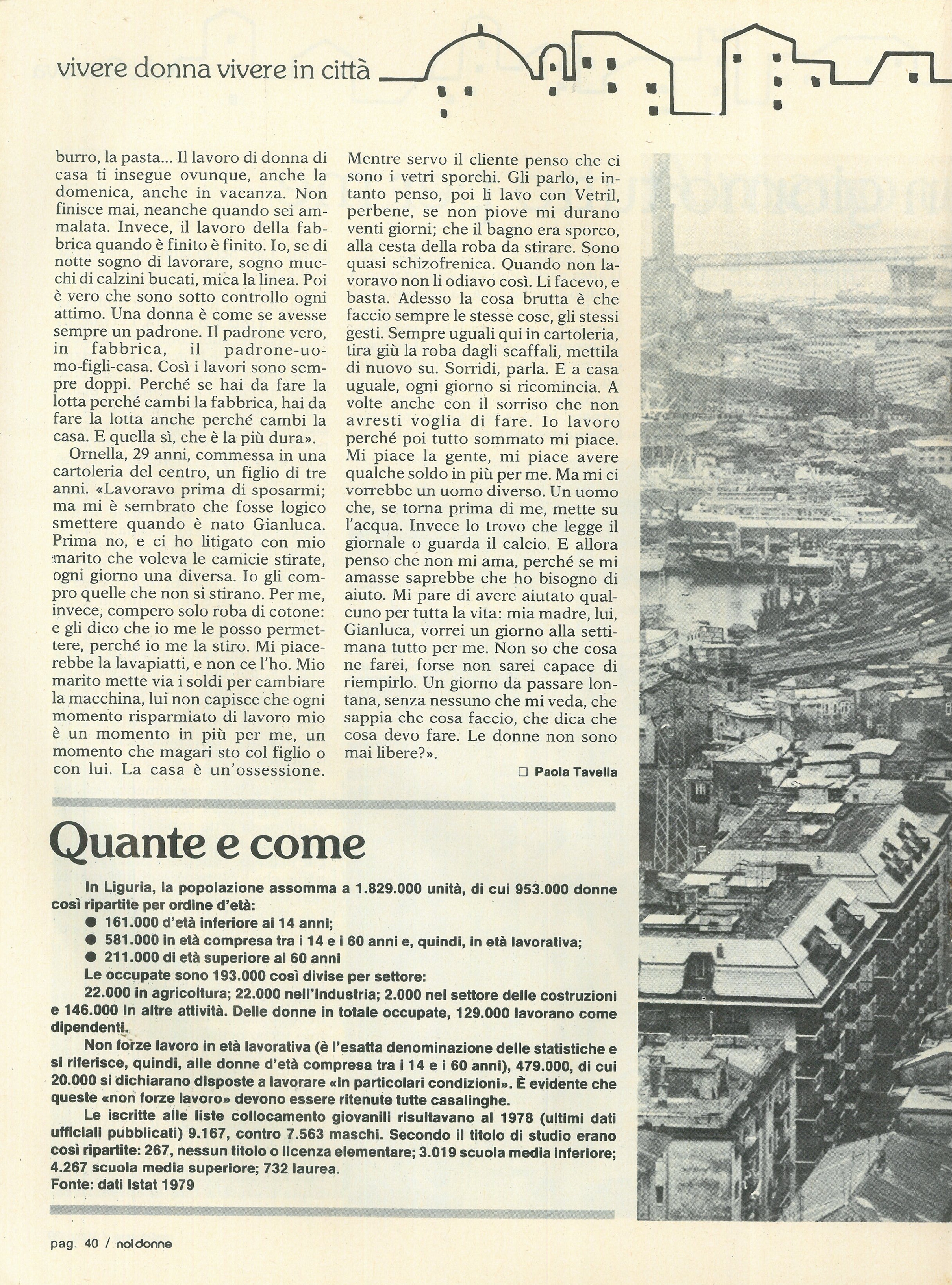 Foto: Genova: vivere da donna vivere in città