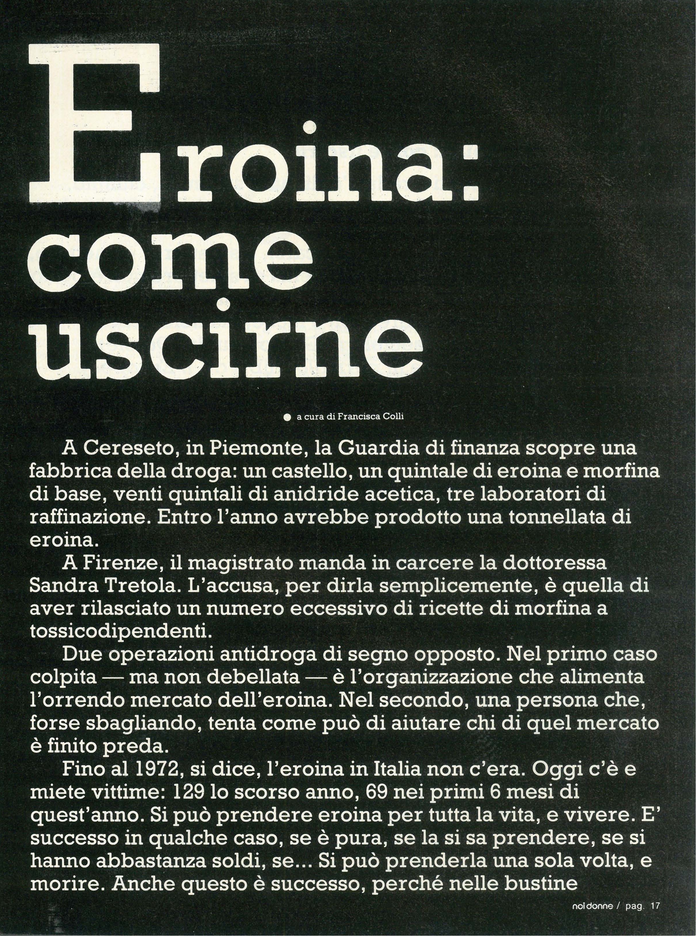 Foto: Eroina:come uscirne