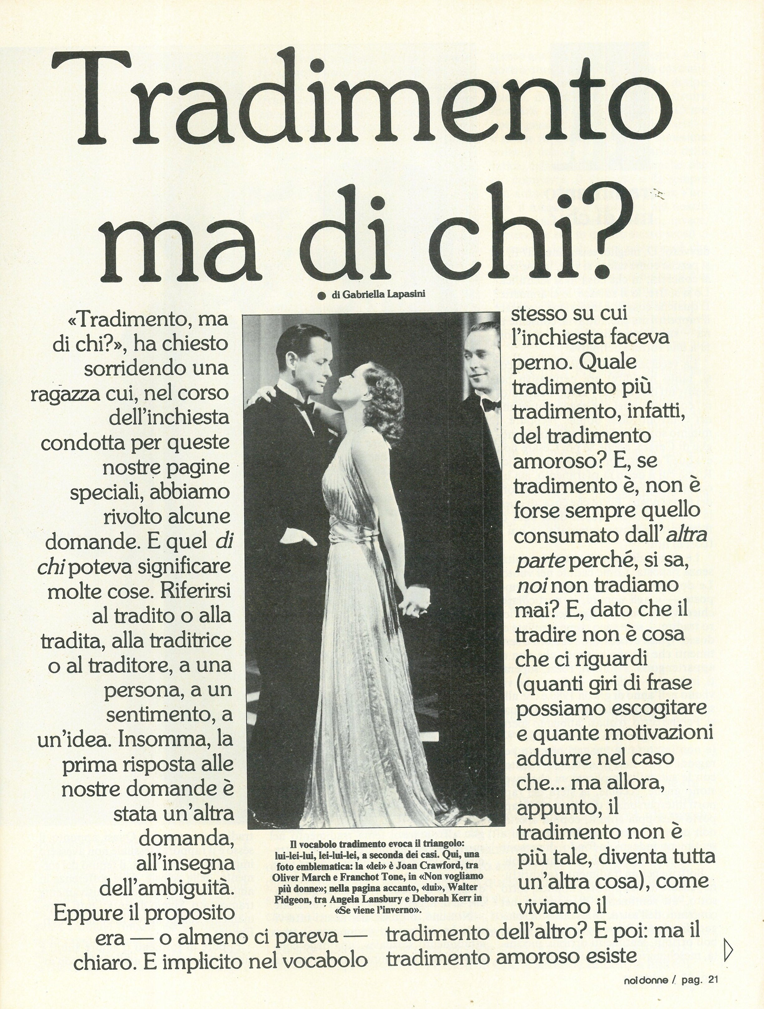 Foto: Il tradimento amoroso esiste ancora?