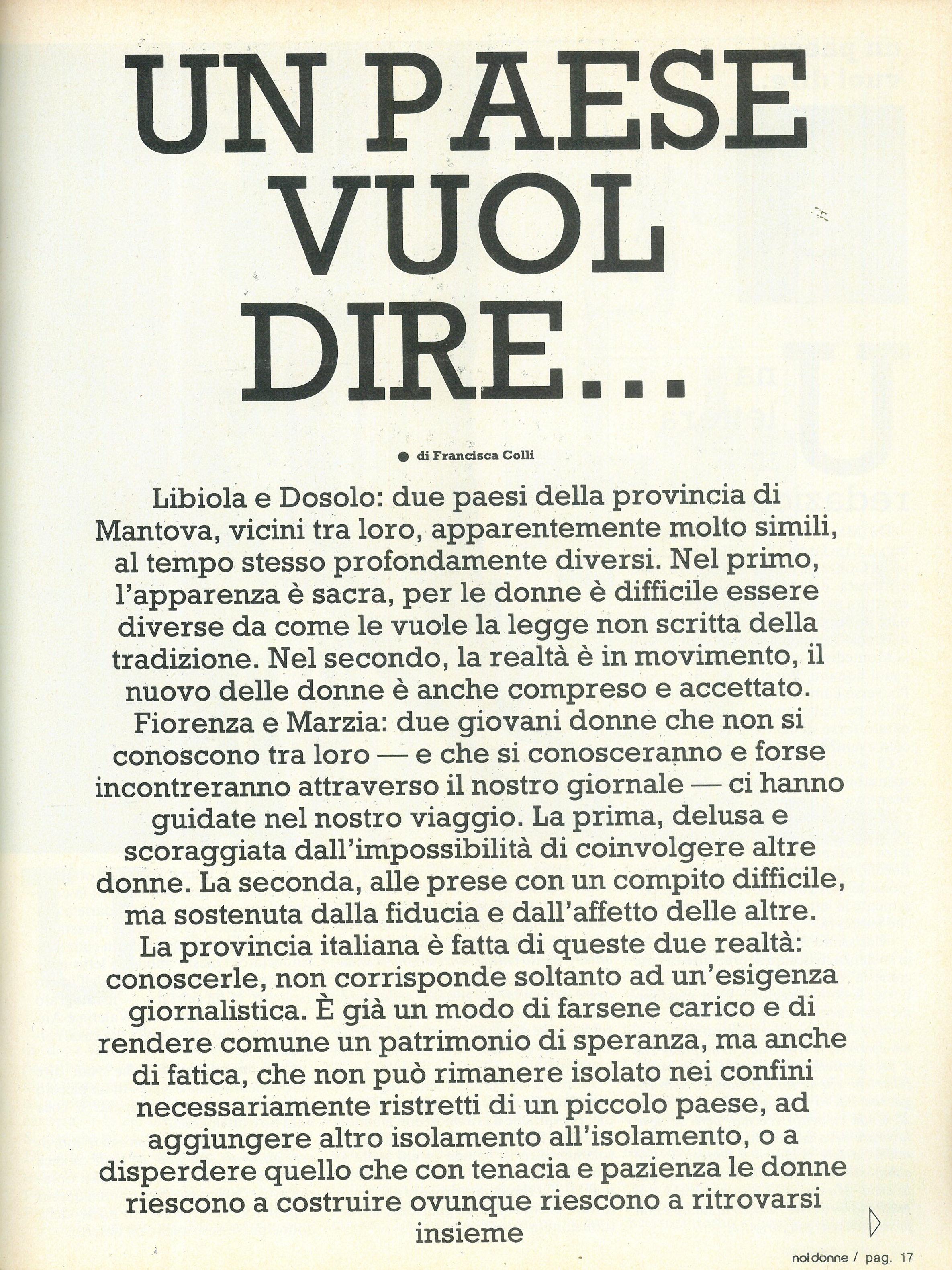 Foto: Un Paese vuol dire ....