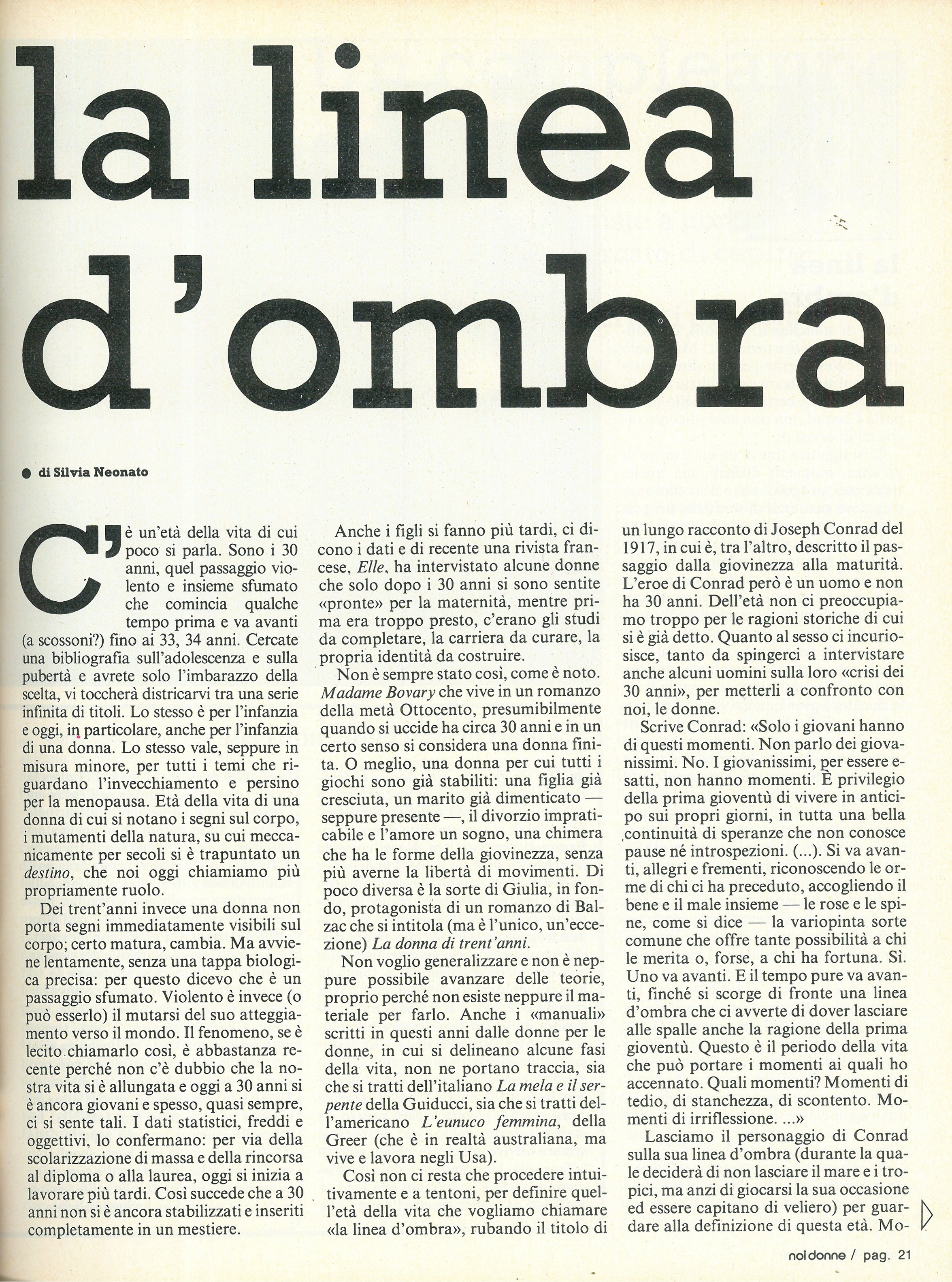 Foto: Trent'anni la linea d'ombra