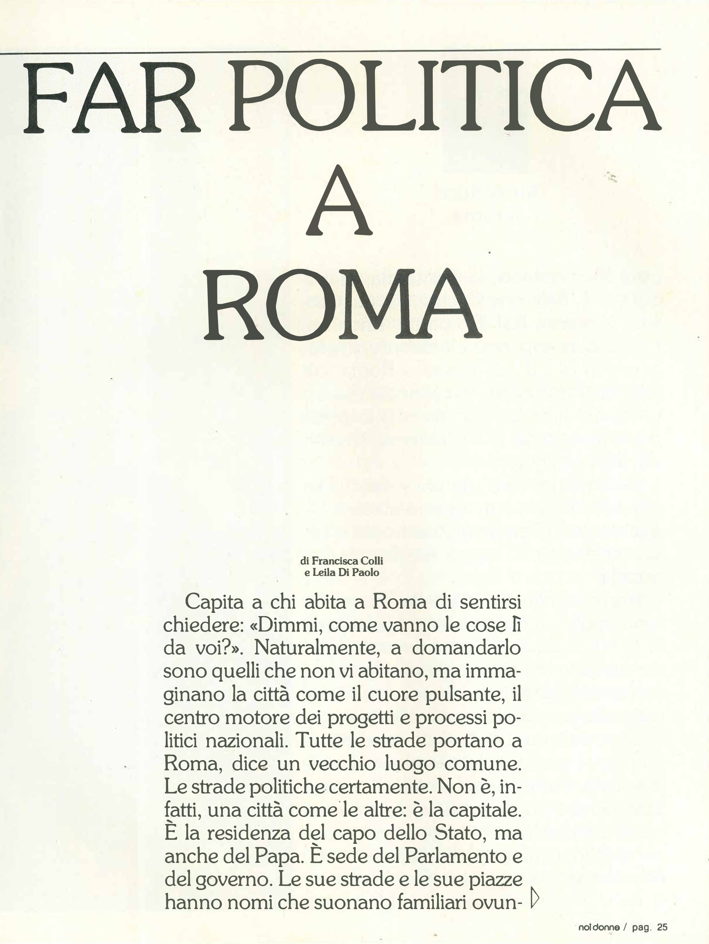 Foto: Far politica a Roma