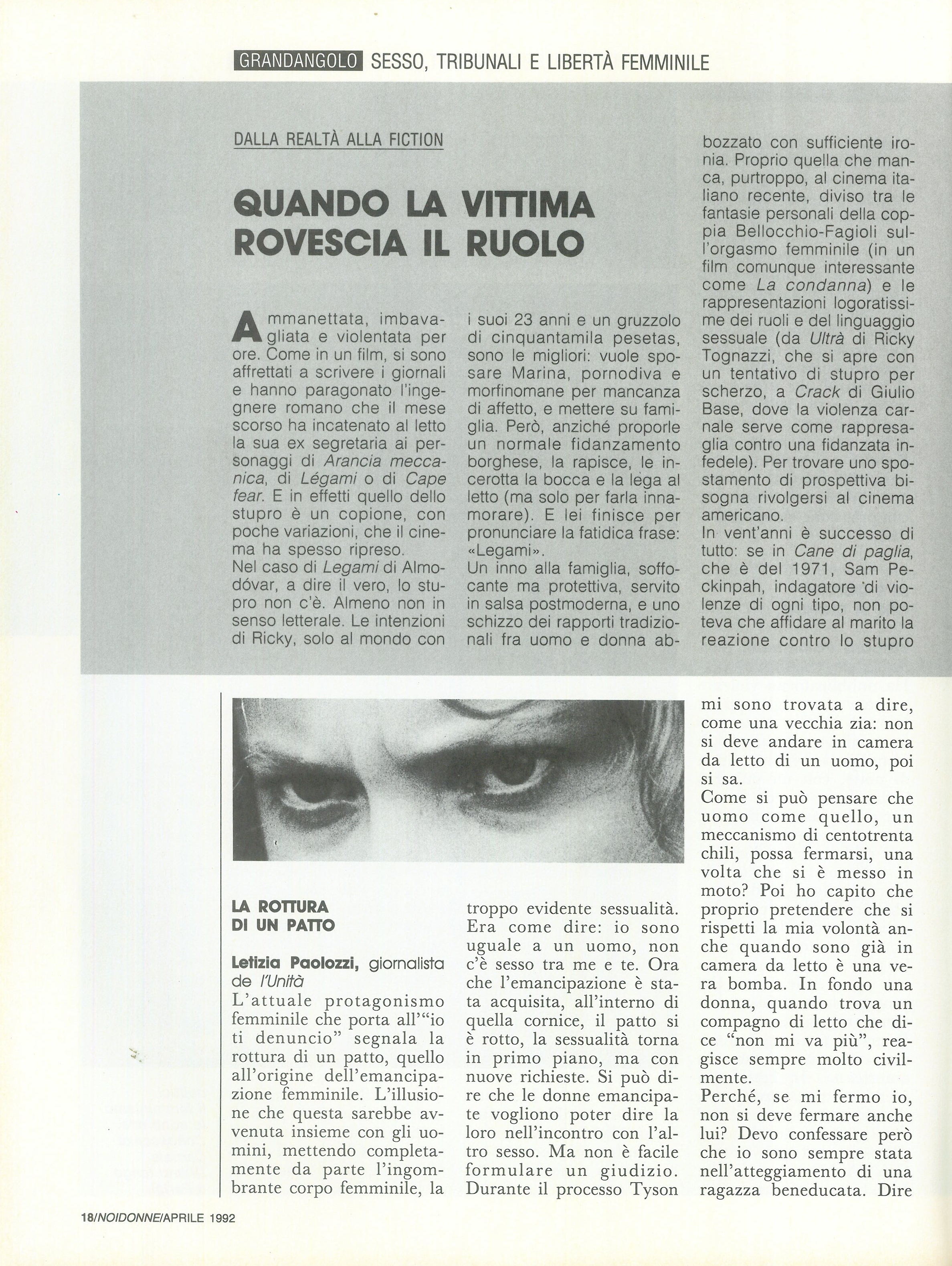 Foto: E io ti accuso. Libertà femminile