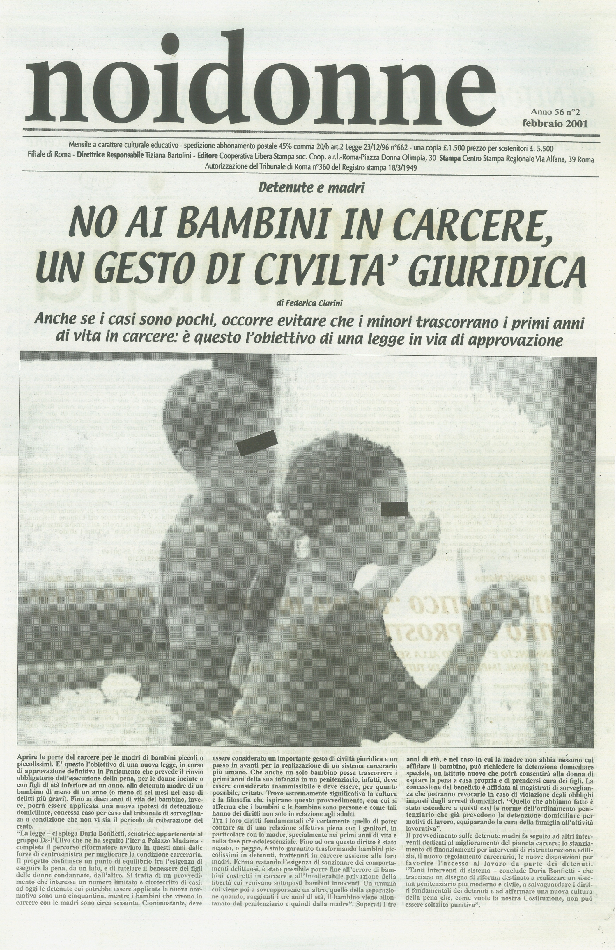 Foto: NO ai bambini in carcere