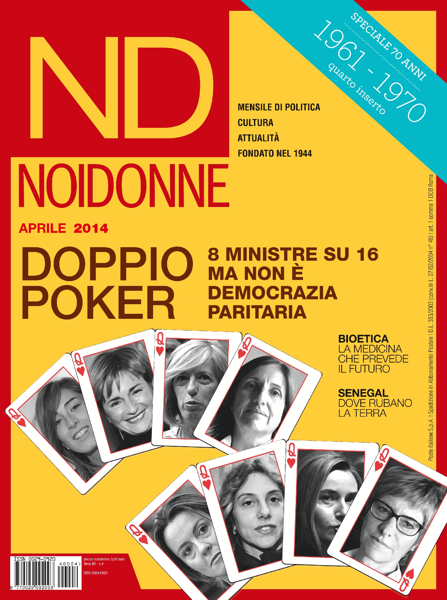 Foto: Poker Doppio. Otto ministre su 16, ma non è democrazia paritaria