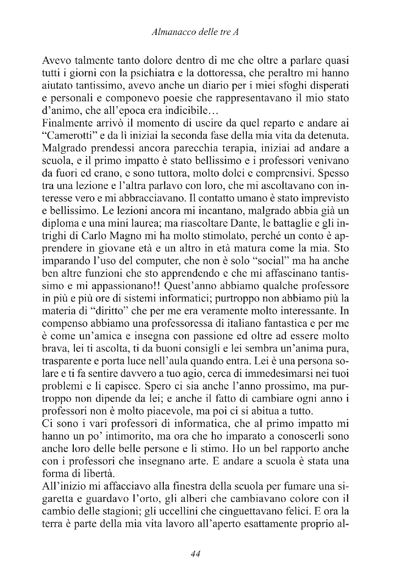Foto: ALMANACCO DELLE TRE A (Progetto Rebibbia)