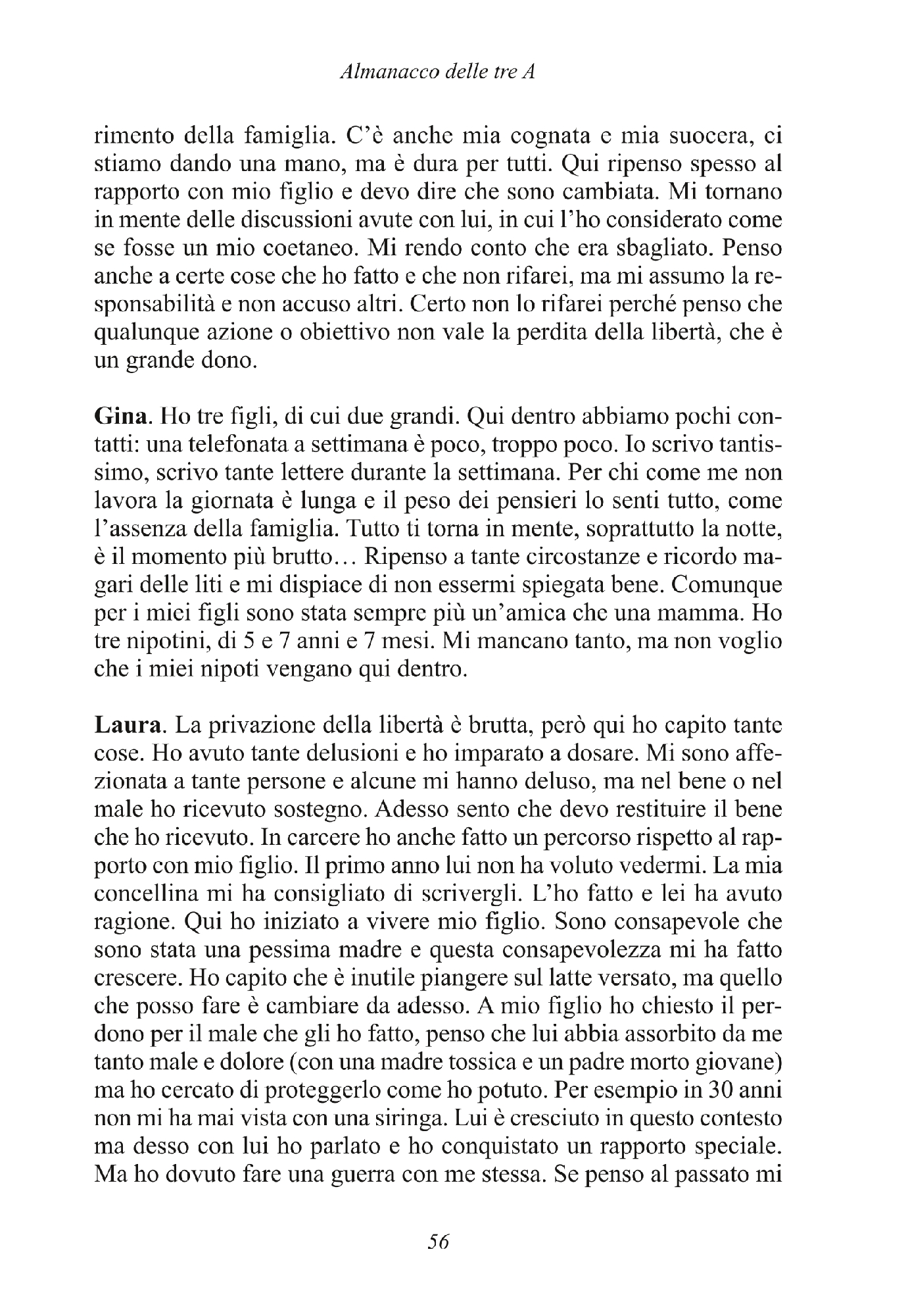 Foto: ALMANACCO DELLE TRE A (Progetto Rebibbia)